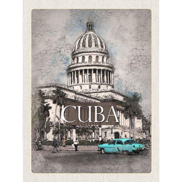 Vianmo Insegna In Legno 40X30 Cm Cuba Karibik GemäLde Oldtimer-image