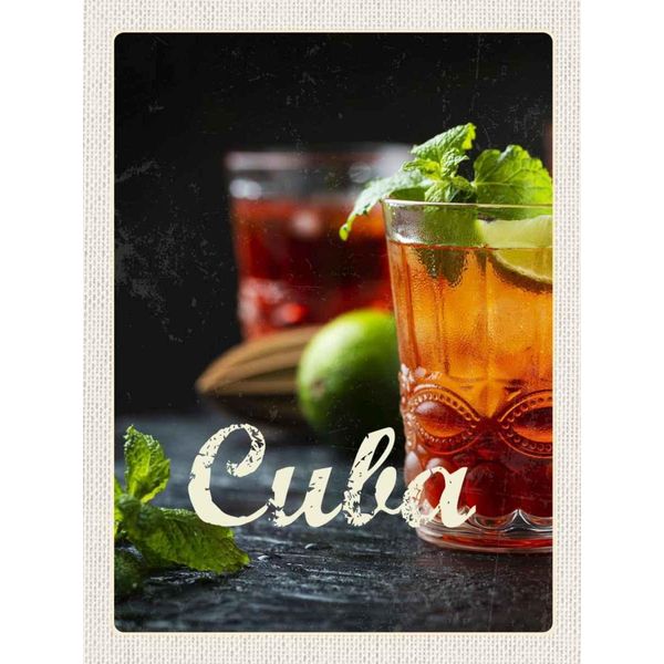 Vianmo Insegna In Legno 40X30 Cm Cuba Karibik Cocktail Limette Minze-image