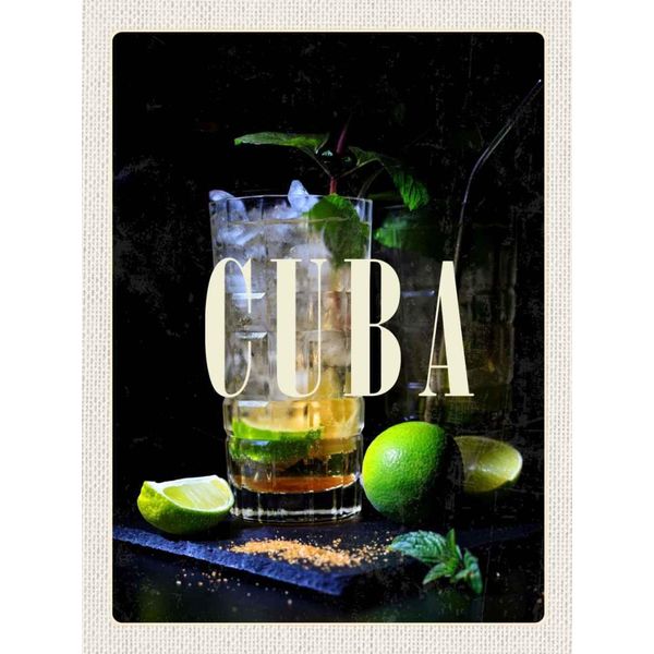 Vianmo Insegna In Legno 40X30 Cm Cuba Karibik Cocktail Limette-image