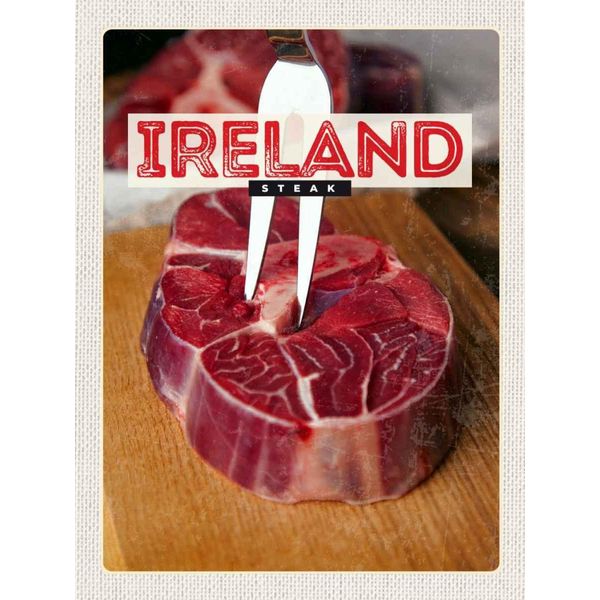 Vianmo Insegna In Legno 40X30 Cm Irland Essen Rotes Steak Fleisch-image