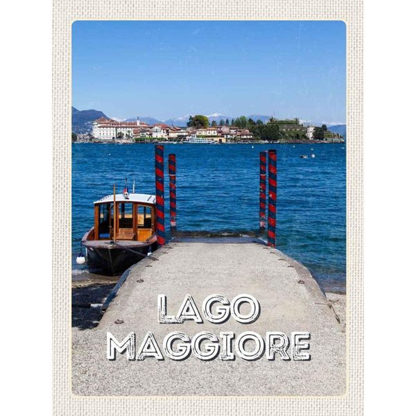 Vianmo Insegna In Legno 40X30 Cm Lago Maggiore Luxus Insel Meer-image