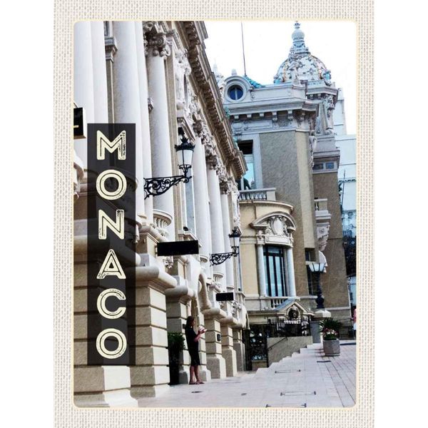 Vianmo Insegna In Legno 40X30 Cm Monaco Frankreich SehenswüRdigkeiten-image
