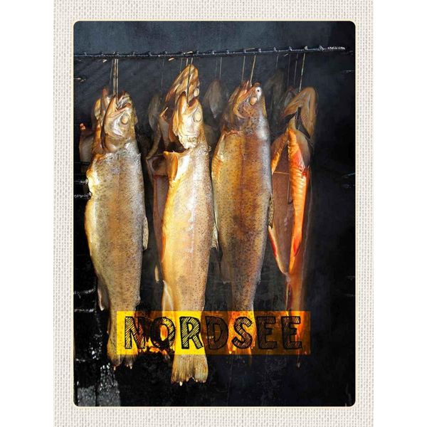 Vianmo Insegna In Legno 40X30 Cm Nordsee Fisch Essen Delikatese Speisen-image