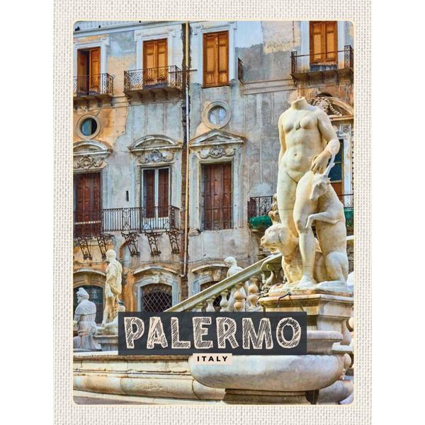 Vianmo Insegna In Legno 40X30 Cm Palermo Italien Skulptur Altstadt-image