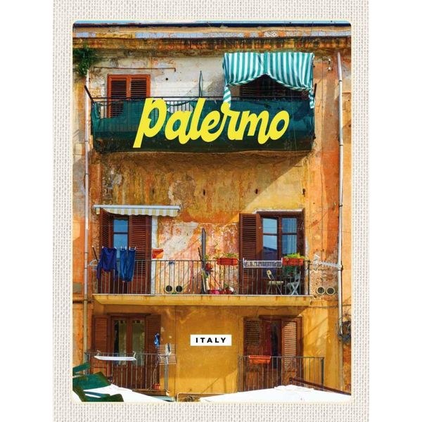 Vianmo Insegna In Legno 40X30 Cm Palermo Italien GebäUde Urlaubsort-image