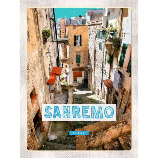 Vianmo Insegna In Legno 40X30 Cm Sanremo Italien Altstadt GebäUde-image