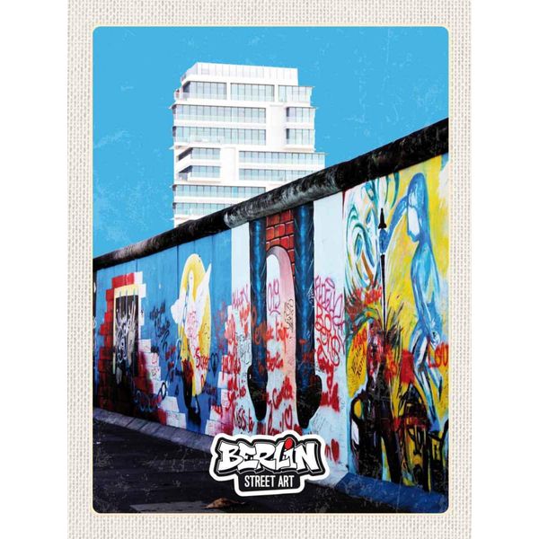 Vianmo Insegna In Legno 40X30 Cm Berlin Hochhaus Graffiti Kunst StraßE-image