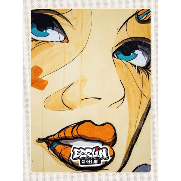 Vianmo Insegna In Legno 40X30 Cm Berlin Street Art Weinenende Frau-image