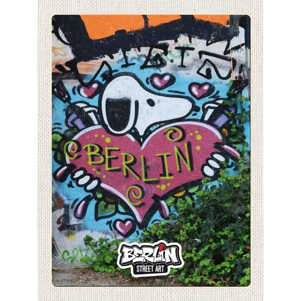 Vianmo Insegna In Legno 40X30 Cm Berlin Liebe Graffiti Kunst Street Art-image