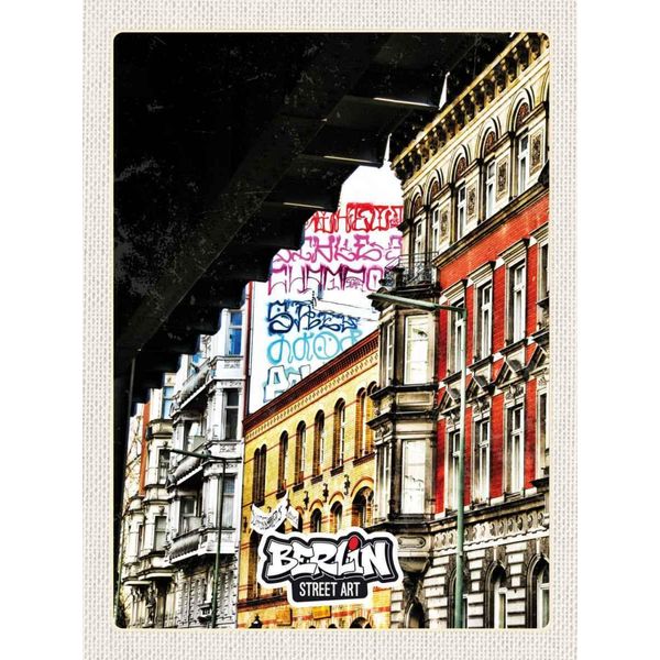 Vianmo Insegna In Legno 40X30 Cm Berlin Deutschland Graffiti Stret Art-image
