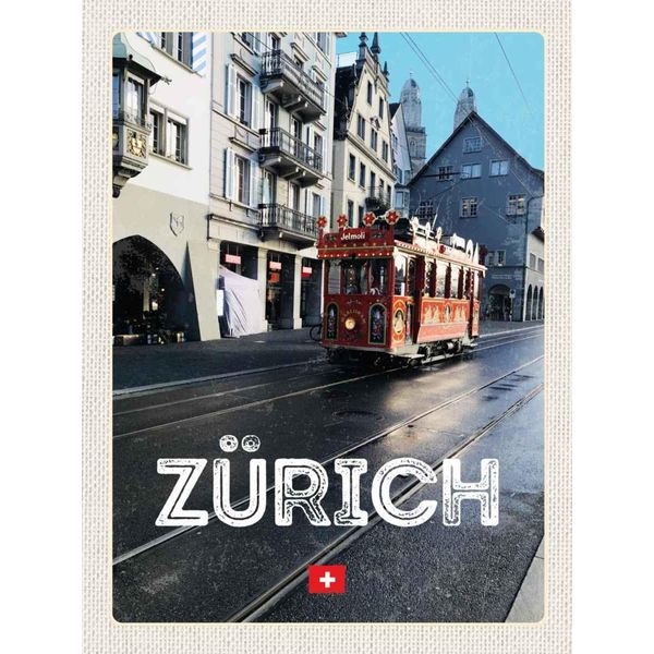 Vianmo Insegna In Legno 40X30 Cm ZüRich Schweiz Jelmoli StraßEnbahn-image