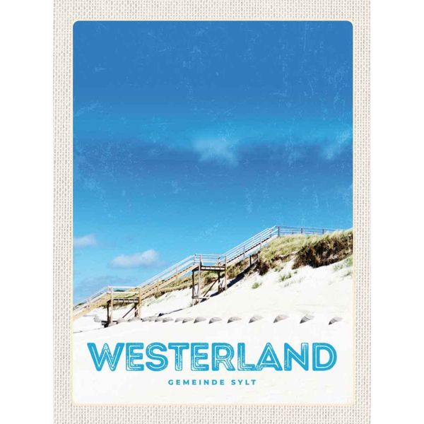 Vianmo Insegna In Legno 40X30 Cm Westerland Gemeine Sylt Strand Gehweg-image