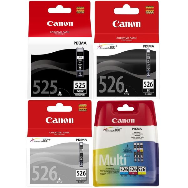Cartucce Originali Canon CLI-526 + PGI-525 6Ermultipack - Bk/C/M/Y/Gy/Bk 5X9Ml / 1X19Ml-image