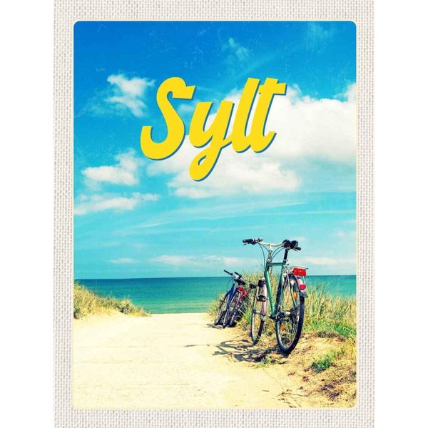 Vianmo Insegna In Legno 40X30 Cm Sylt Strand Meer Sand Sommer Fahrrad-image