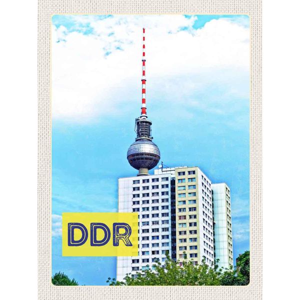 Vianmo Insegna In Legno 40X30 Cm Berlin Trip Fernsehrturm Ddr-image