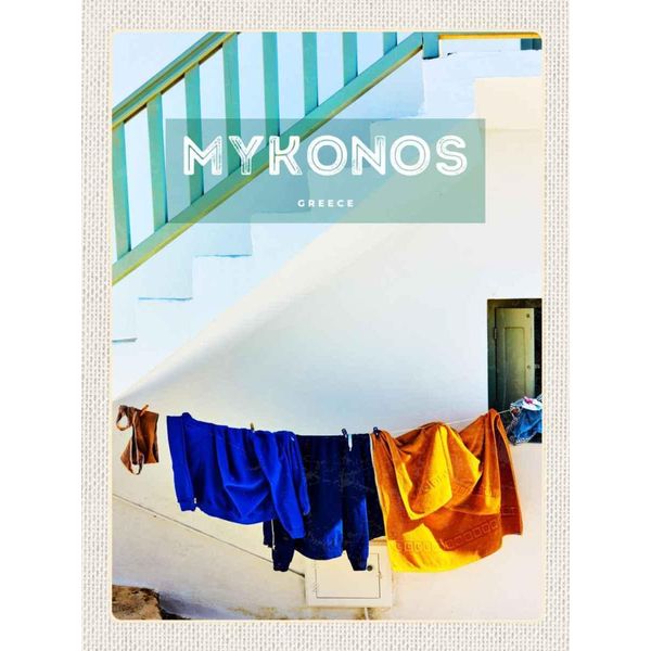 Vianmo Insegna In Legno 40X30 Cm Griechenland Greece Mykonos GebäUde-image
