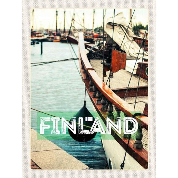 Vianmo Insegna In Legno 40X30 Cm Finnland Wasser Meer Schiff-image