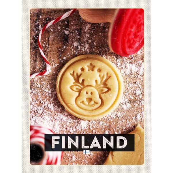 Vianmo Insegna In Legno 40X30 Cm Finnland Hirsch PläTzchen Weihnachten-image