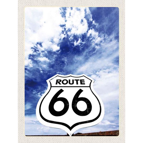 Vianmo Insegna In Legno 40X30 Cm Amerika Usa StraßE Route 66 Himmer-image
