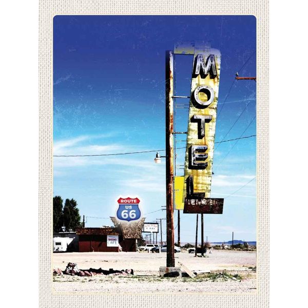 Vianmo Insegna In Legno 40X30 Cm Amerika Usa Route 66 Motel WüSte-image