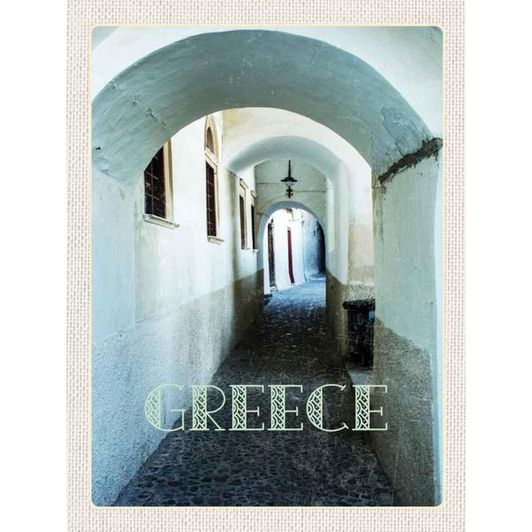 Vianmo Insegna In Legno 40X30 Cm Greece Griechenland Durchgang GebäUde-image