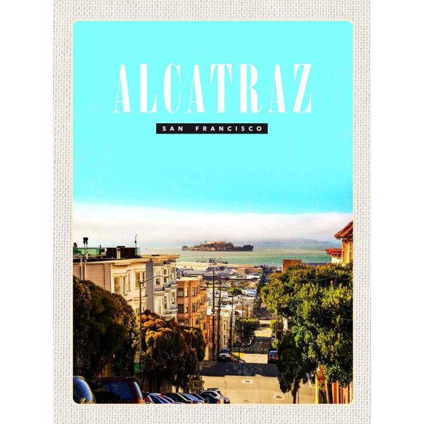 Vianmo Insegna In Legno 40X30 Cm San Francisco Alcatraz Stadt StraßE-image