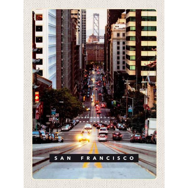 Vianmo Insegna In Legno 40X30 Cm San Francisco StraßE Autos Stadt-image