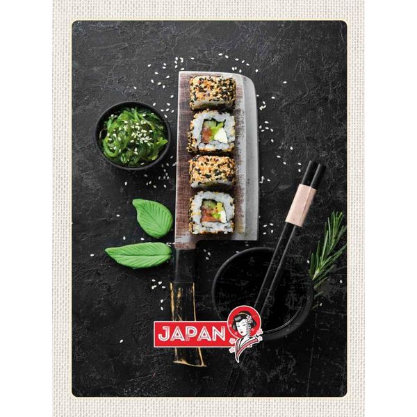 Vianmo Insegna In Legno 40X30 Cm Japan Asien Sushi Fisch Essen StäBchen-image