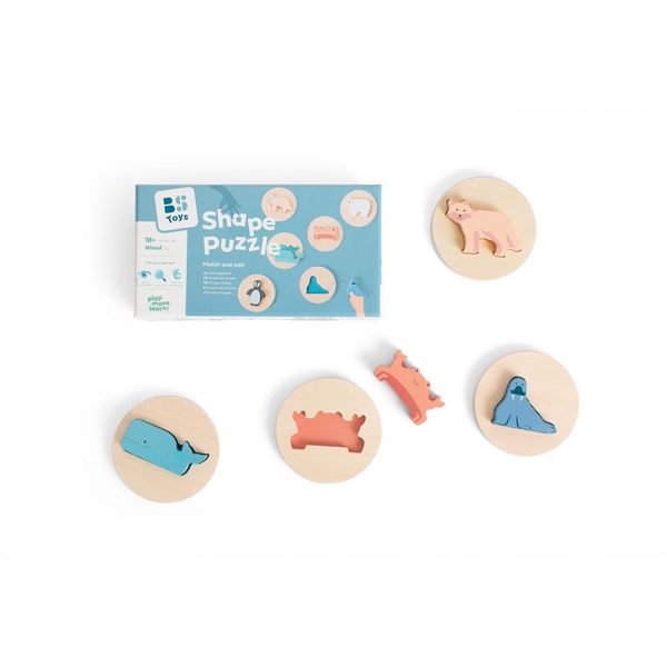Bs Toys Shapes Puzzle - Legno - Per Bambini Dai 18 Mesi In Su-image