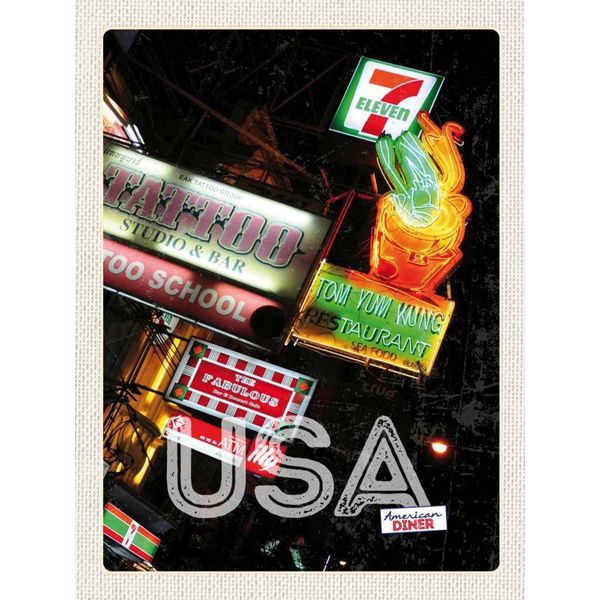 Vianmo Insegna In Legno 40X30 Cm Amerika Tattoo Restaurant Diner 90Er-image