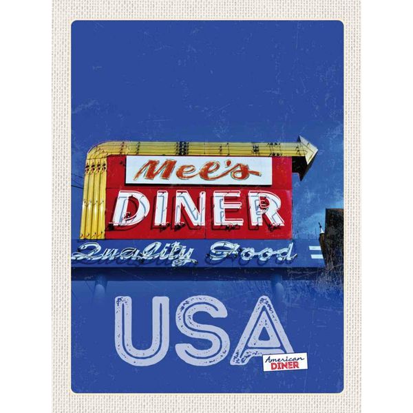 Vianmo Insegna In Legno 40X30 Cm Amerika Mees Diner Restaurant Gericht-image