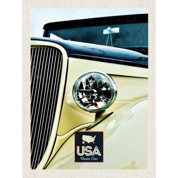 Vianmo Insegna In Legno 40X30 Cm Amerika Oldtimer Beige Lampe-image