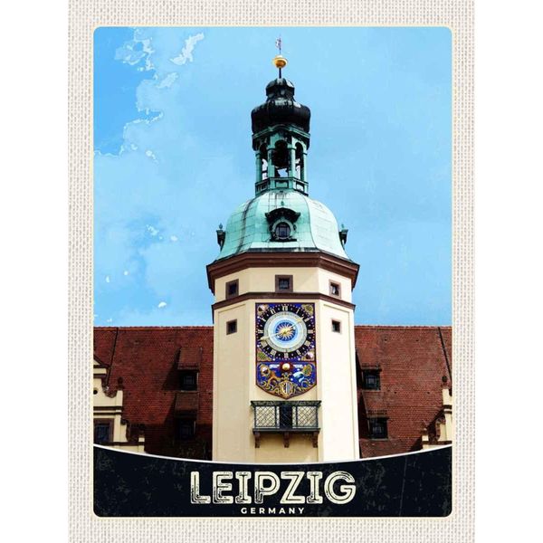 Vianmo Insegna In Legno 40X30 Cm Leipzig Deutschland Kirche Stadttour-image
