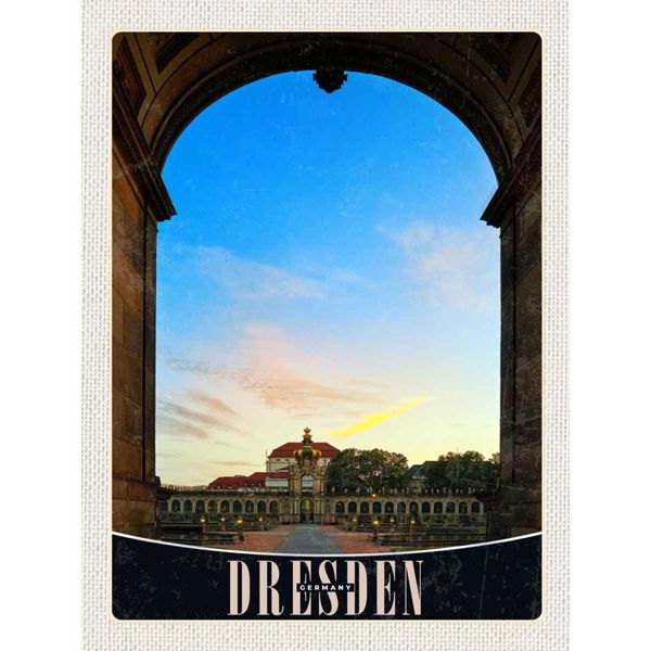 Vianmo Insegna In Legno 40X30 Cm Dresden Schloss Vorgarten Mittelalter-image