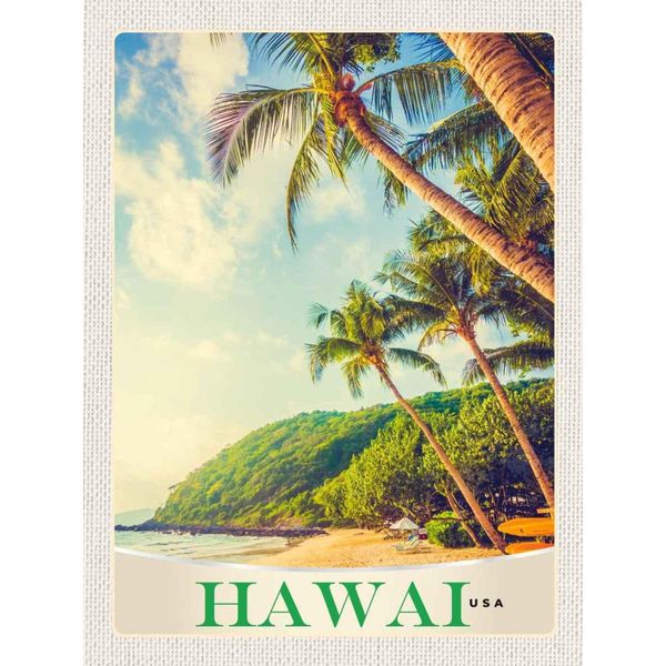 Vianmo Insegna In Legno 40X30 Cm Hawai Usa Amerika Insel Strand Meer-image