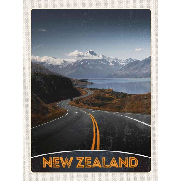 Vianmo Insegna In Legno 40X30 Cm Neuseeland Meer StraßE Natur-image