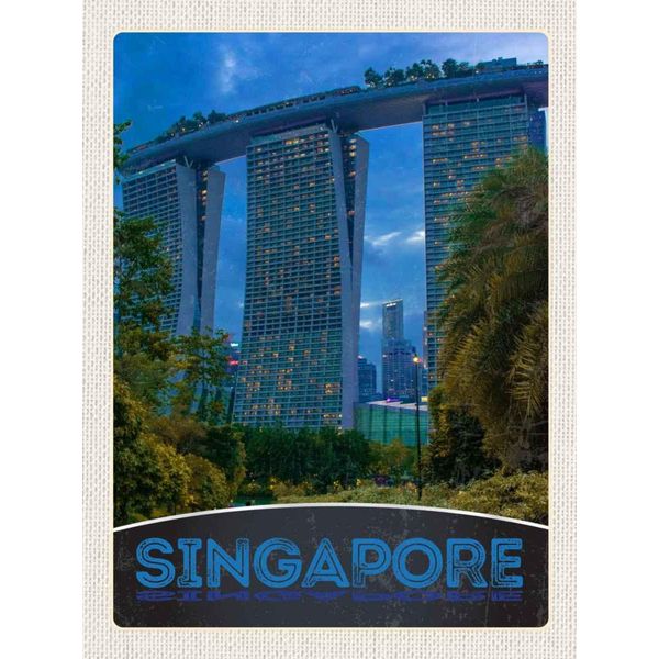 Vianmo Insegna In Legno 40X30 Cm Singapur Asien Architektur Hochhaus-image