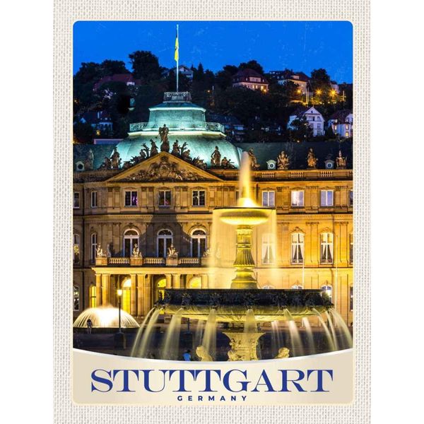 Vianmo Insegna In Legno 40X30 Cm Stuttgart Deutschland Schloss Abend-image