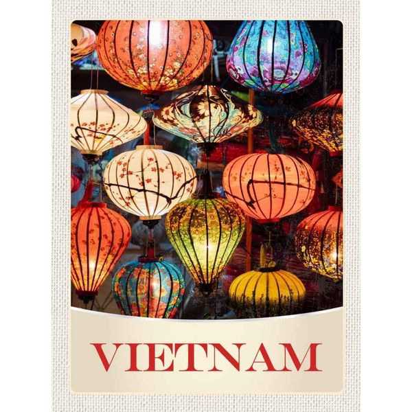 Vianmo Insegna In Legno 40X30 Cm Vietnam Asien Bunte Laterne Kultur-image