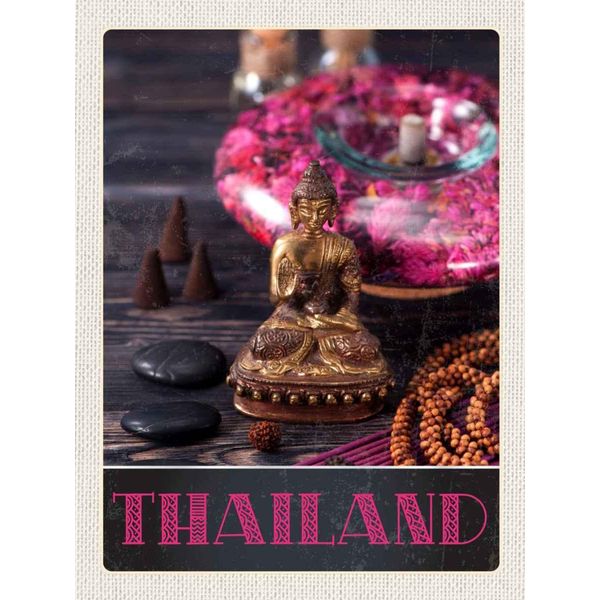 Vianmo Insegna In Legno 40X30 Cm Thailand Asien Buddha Gott Religion-image