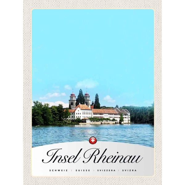 Vianmo Insegna In Legno 40X30 Cm Insel Rheinau Europa Kirche-image