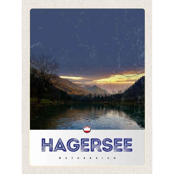 Vianmo Insegna In Legno 40X30 Cm Hagersee ÖSterreich Europa See Wald-image