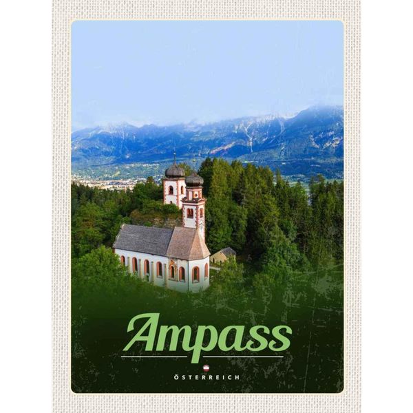 Vianmo Insegna In Legno 40X30 Cm Ampass ÖSterreich Kirche Im Wald Natur-image
