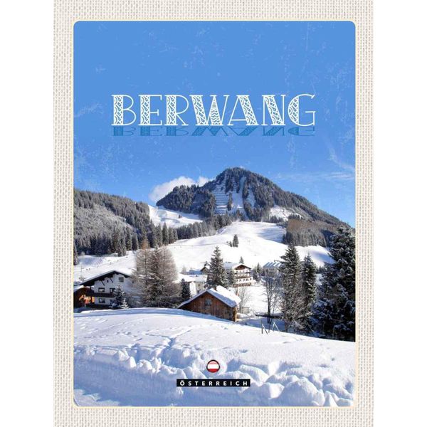 Vianmo Insegna In Legno 40X30 Cm Berwang ÖSterreich Schnee Skiurlaub-image