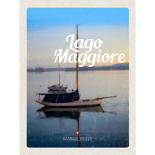 Vianmo Insegna In Legno 40X30 Cm Lago Maggiore Boote Auf See-image