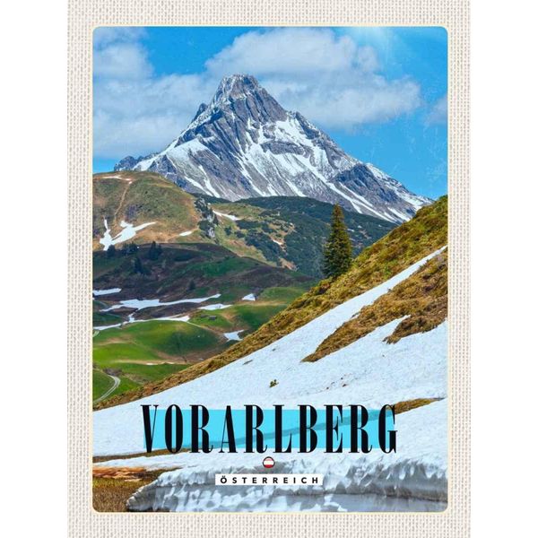 Vianmo Insegna In Legno 40X30 Cm Vorarlberg Schnee Winterzeit Gebirge-image