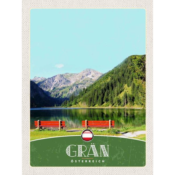 Vianmo Insegna In Legno 40X30 Cm GräN ÖSterreich Rote Bank WäLder Natur-image