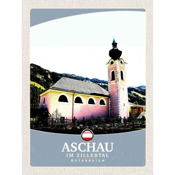 Vianmo Insegna In Legno 40X30 Cm Aschau Im Zillertal ÖSterreich Kirche-image