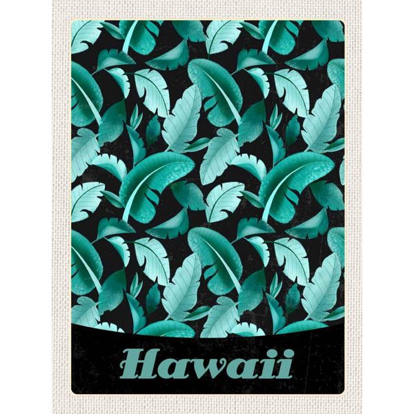 Vianmo Insegna In Legno 40X30 Cm Hawai Insel Strand BläTter Blau-image