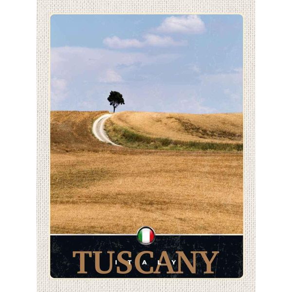 Vianmo Insegna In Legno 40X30 Cm Toskana Italien Baum Wiese Natur-image